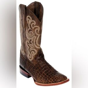 Ferrini 42493-10 Brown Genuine Leather Crocodile Belly Print S-Toe  Boots. 9.5D